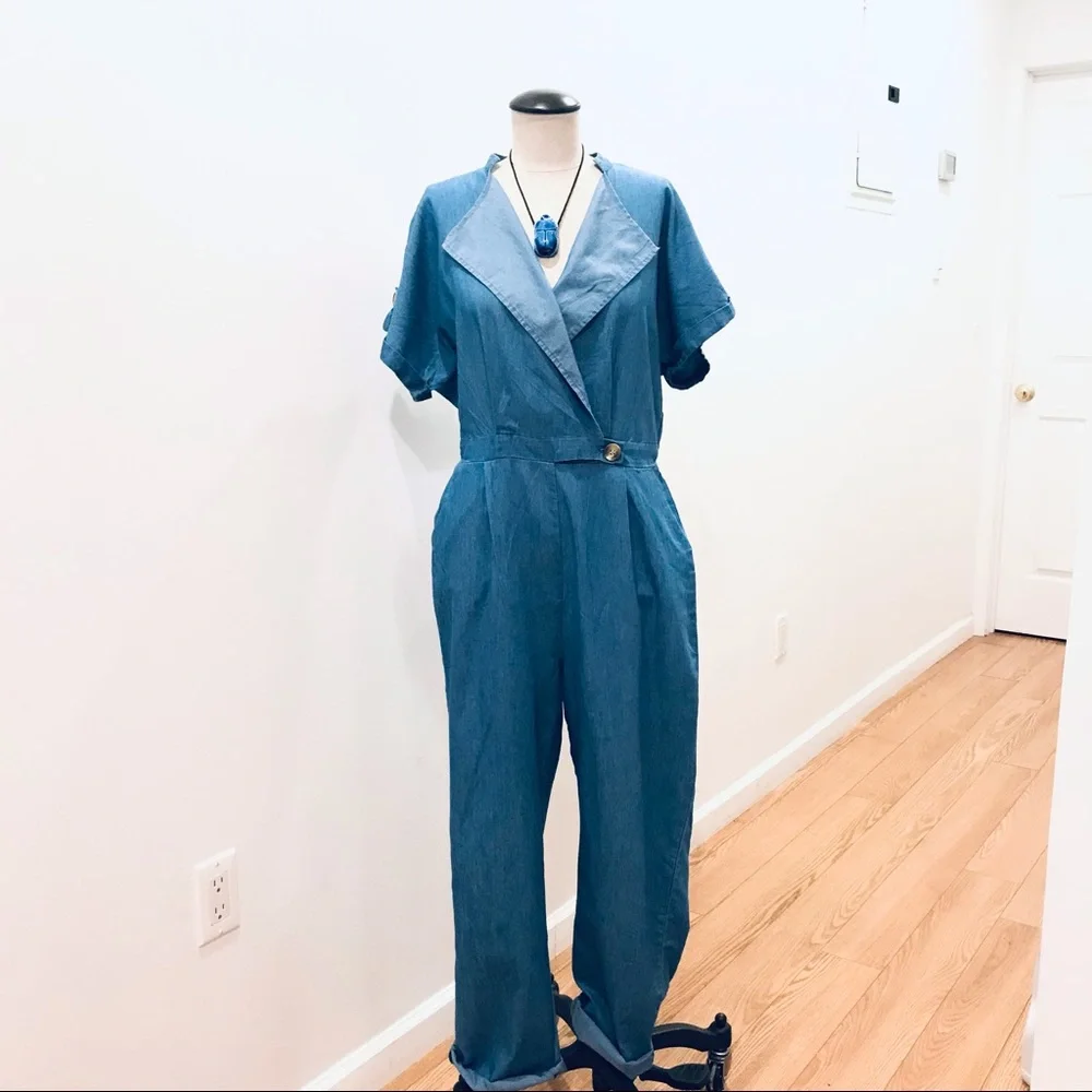 Vintage style Julia chambray jumpsuit. Size L. Excellent used condition - Picture 12 of 12